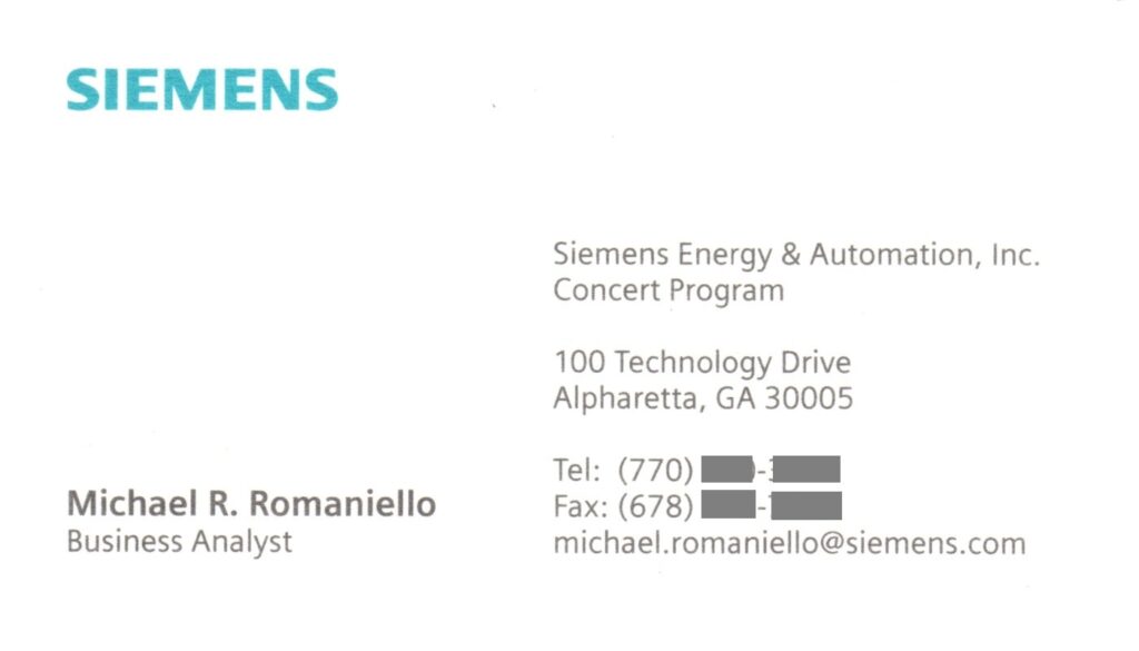 Siemens E&A, Business Analyst