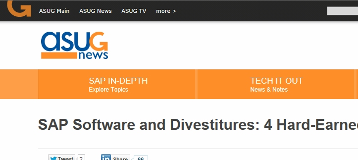 SAP Divestitures Lessons Learned (ASUG NEWS)