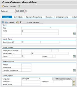 The General Data tab showing the required fields.