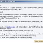 SAP Prerequisite: Completion Message