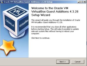 Installing VirtualBox VBoxAdditions.