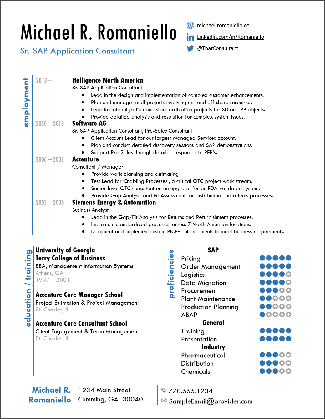 SAP Sample Resume 1